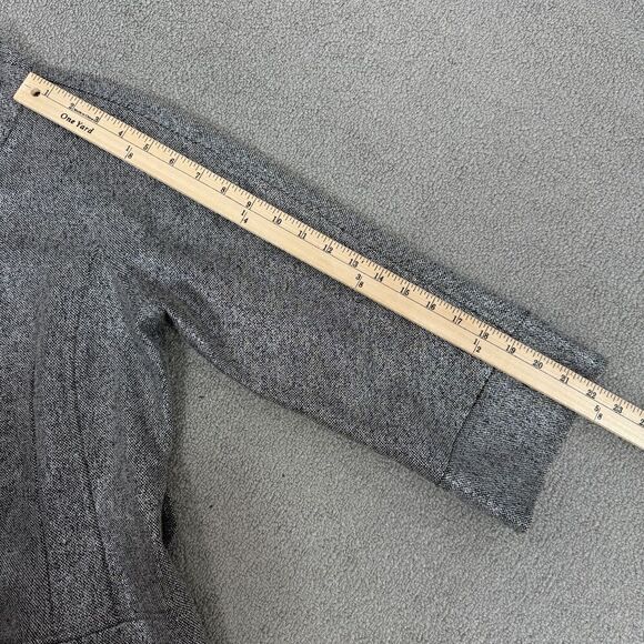 Jon by Teri Jon Open Mock Neck Metallic Belted Topper Jacket Silver Black Size 8 - Picture 15 of 16